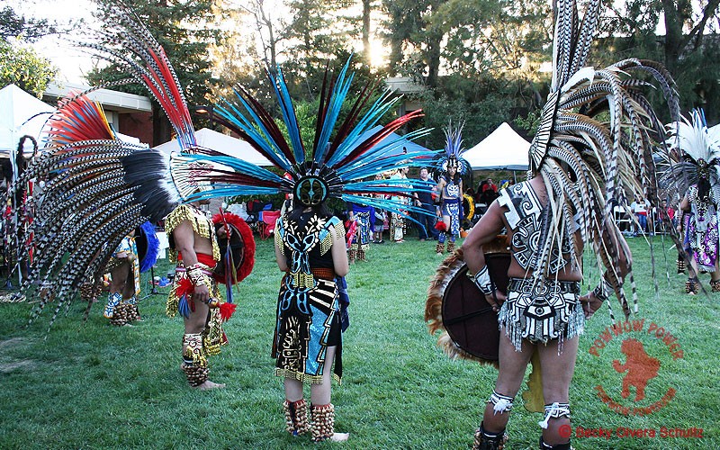 Aztec Dancers Perform At Powwows