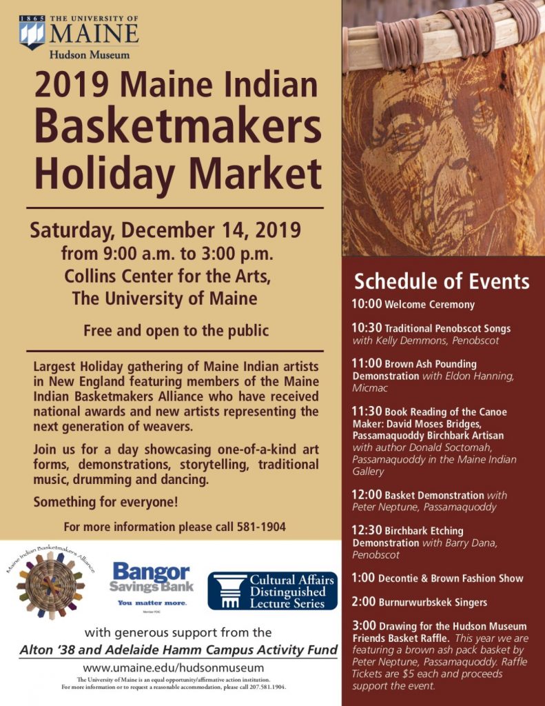 Maine Indian Basketmakers Holiday Market